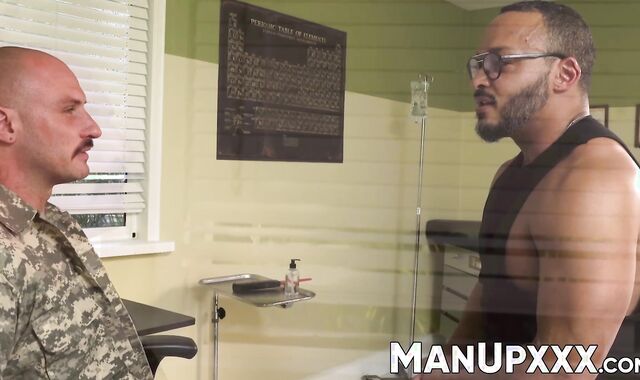 Dillon Diaz drenches Sergeant Greg Rileys face in the interrogation room
