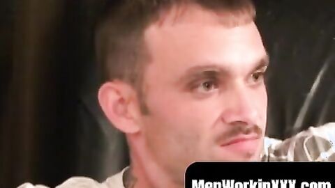 MenWorkinXXX.com - Hairy amateur jerks off after an interview and achieves solo orgas