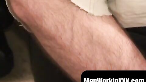 MenWorkinXXX.com - Hairy amateur jerks off after an interview and achieves solo orgas