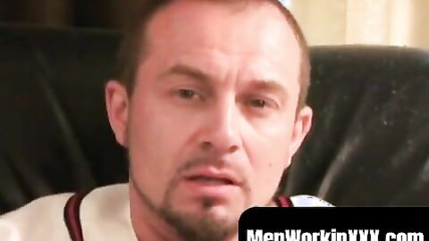 MenWorkinXXX.com - Hairy mature stud tugs on his dick and explodes with jizz intensel