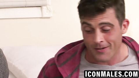 Ty pulls out his stiff cock from jeans urgently