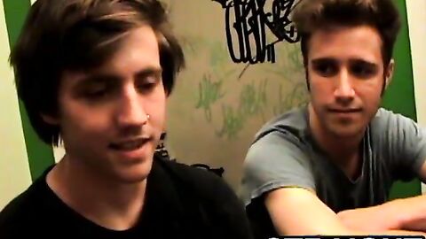 Straight gal sucks two cute straight guys big dicks