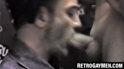 Vintage jock throatfucked hard through glory hole wall