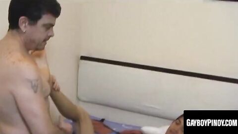 Daddy fucks Michael until the Asian twink moans in pleasure