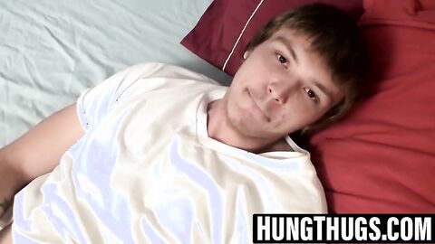 Plumber twink Noah Radford wanks hard prick