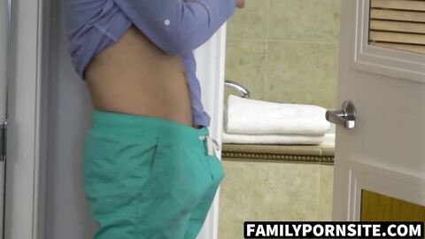 FamilyPornSite.com - Joining Kristofer Weston in shower to suck his meat