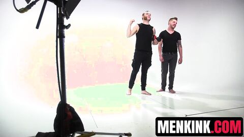 Hot Adam Ramzi taken down and edged by Lukas Tyler and Sebastian Keys