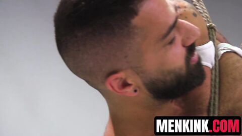 Hot Adam Ramzi taken down and edged by Lukas Tyler and Sebastian Keys