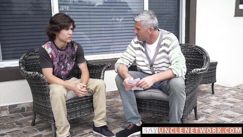 SayUncleNetwork.com - Stepsons forbidden hardcore threesome pounding with daddy's raw