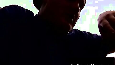 J Bone unloads thick white ropes during an oily solo session