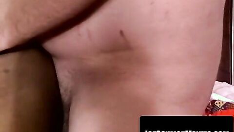 J Bone unloads thick white ropes during an oily solo session