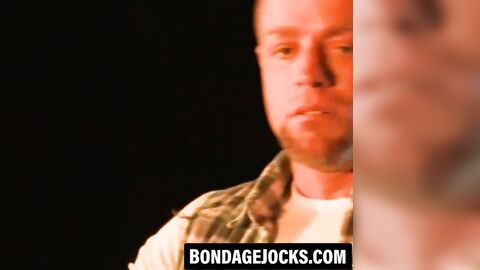 Submissive jock dominated outdoors by wild hunk