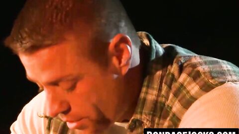 Submissive jock dominated outdoors by wild hunk