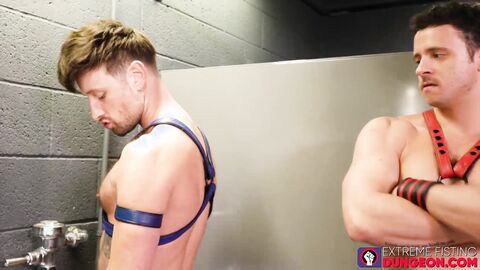 Bathroom ass fucking and fising with horny Nate Grimes