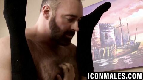 Beefy Brad forces his cock in Armond's wet hole