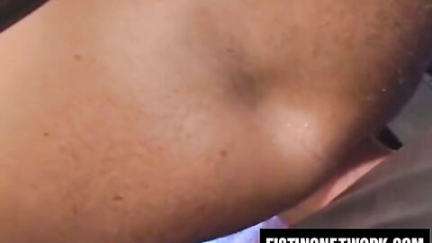 Matthieu Paris pounds Derrick Hanson's arm and foot