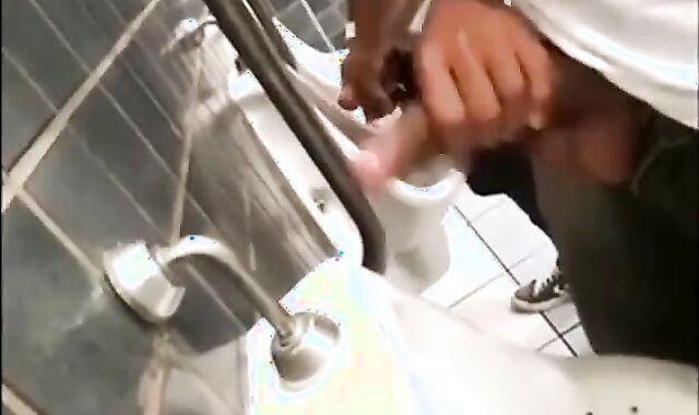 Public Bath Interracial Handjob and Cumming