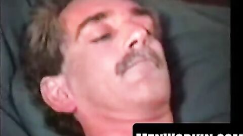 Mature Rick moans loud as he wanks his dick