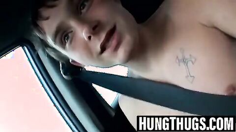 Thug Billy jerks juicy fuck stick in parked car