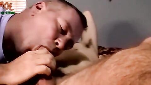 JoeSchmoeXXX.com - Young hairy amateur with glasses drained by mature guy's mouth