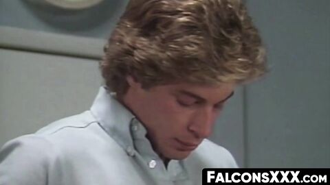 FalconsXXX.com - Leigh offers his cock to Joe and Melchor for a hungry sucking