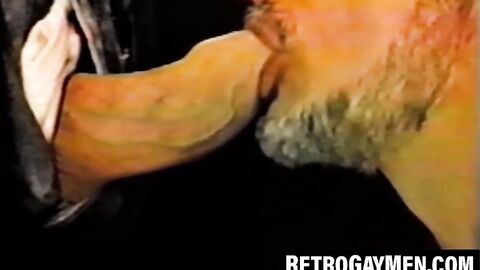 Horny retro jock sucks strangers big dick to the base