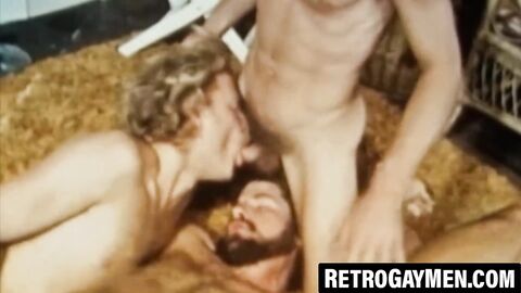 Hairy muscular gay orgy turns into breeding frenzy
