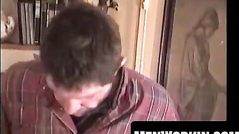 Hairy Sam plays solo before deep cock sucking
