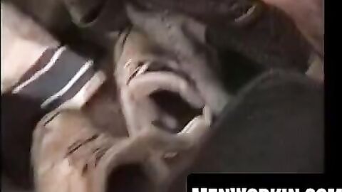 Hairy Sam plays solo before deep cock sucking