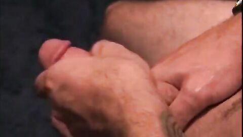 Butt muncher finally gets to jerk his aching cock raw