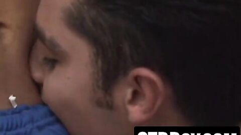 Latino twinks bareback fuck under steaming hot shower