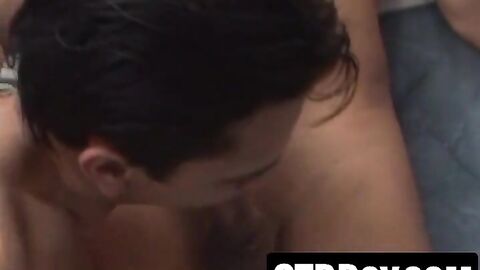 Latino twinks bareback fuck under steaming hot shower