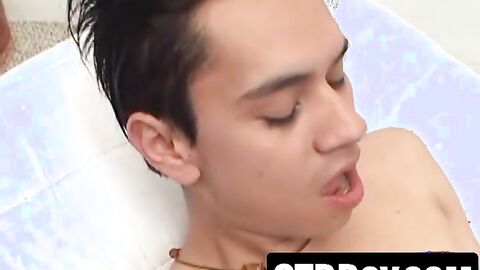 Bareback twink gets his ass blasted full of hot cum