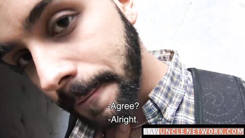 SayUncleNetwork.com - Handsome hairy Latino barebacked and facialized for cash deep