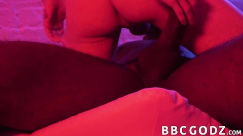 Ebony male dominates a petite gay into interracial pounding