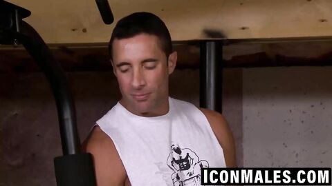 Nick teases with slow strokes of his thick hard cock