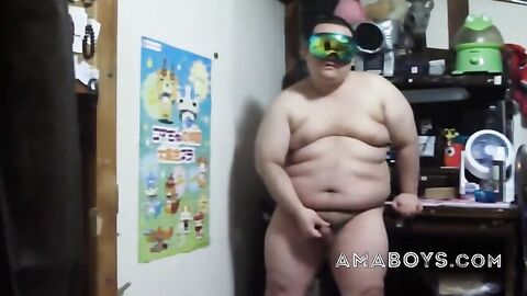 Asian Chub Jerks Off Solo
