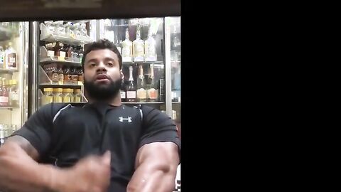 Black Stud Strokes His Big Cock Outdoors