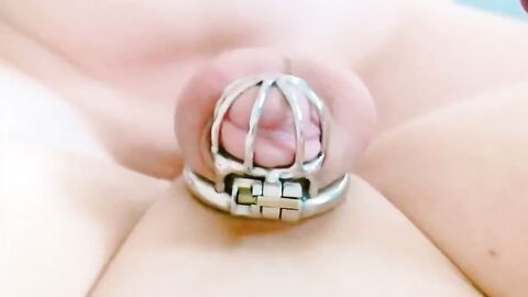 Sissygasm - Cumming in Chastity, a Twink's Anal Adventure