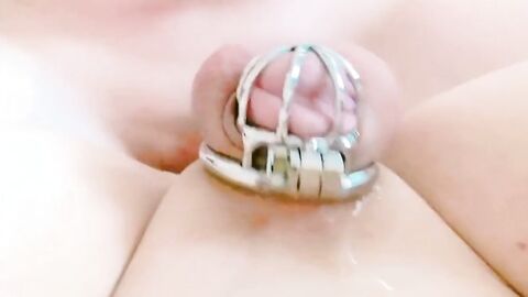 Sissygasm - Cumming in Chastity, a Twink's Anal Adventure