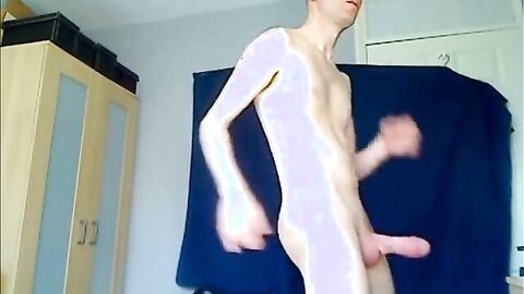 Fat Pumped Cock of an Amateur Man Playing with a Sex Toy