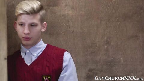 Attractive seminarian gives his superior a good blowjob