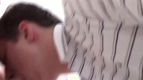 Adorable twink gets his hole devirginized by horny frat men