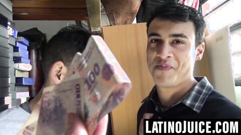 Two straight Latinos paid to fuck bareback