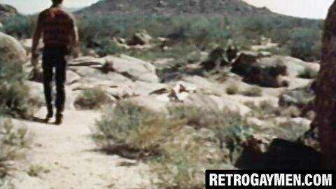 Vintage gays sixty nine in deepthroat session in the desert