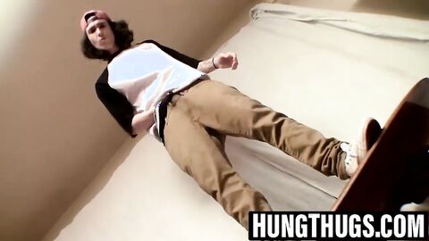 Skater Sean Johansen wanks fat meat aggressively