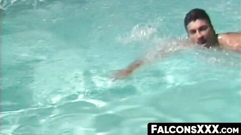 FalconsXXX.com - Gymnasts Joe and Justin stroke and fuck in a playful anal session