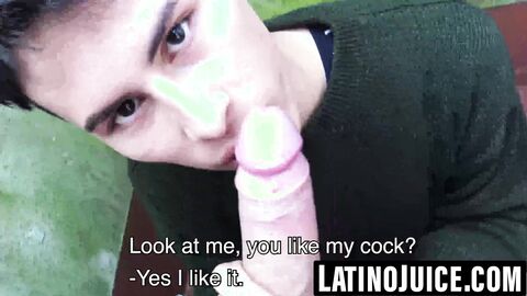 Latin straighty takes huge bare cock POV