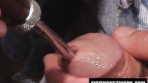 Chris Neal fucks Tony Bishop with steel rod during fisting