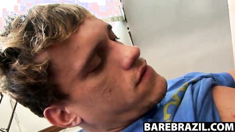 Tattooed jock rewarded with hard barebacking